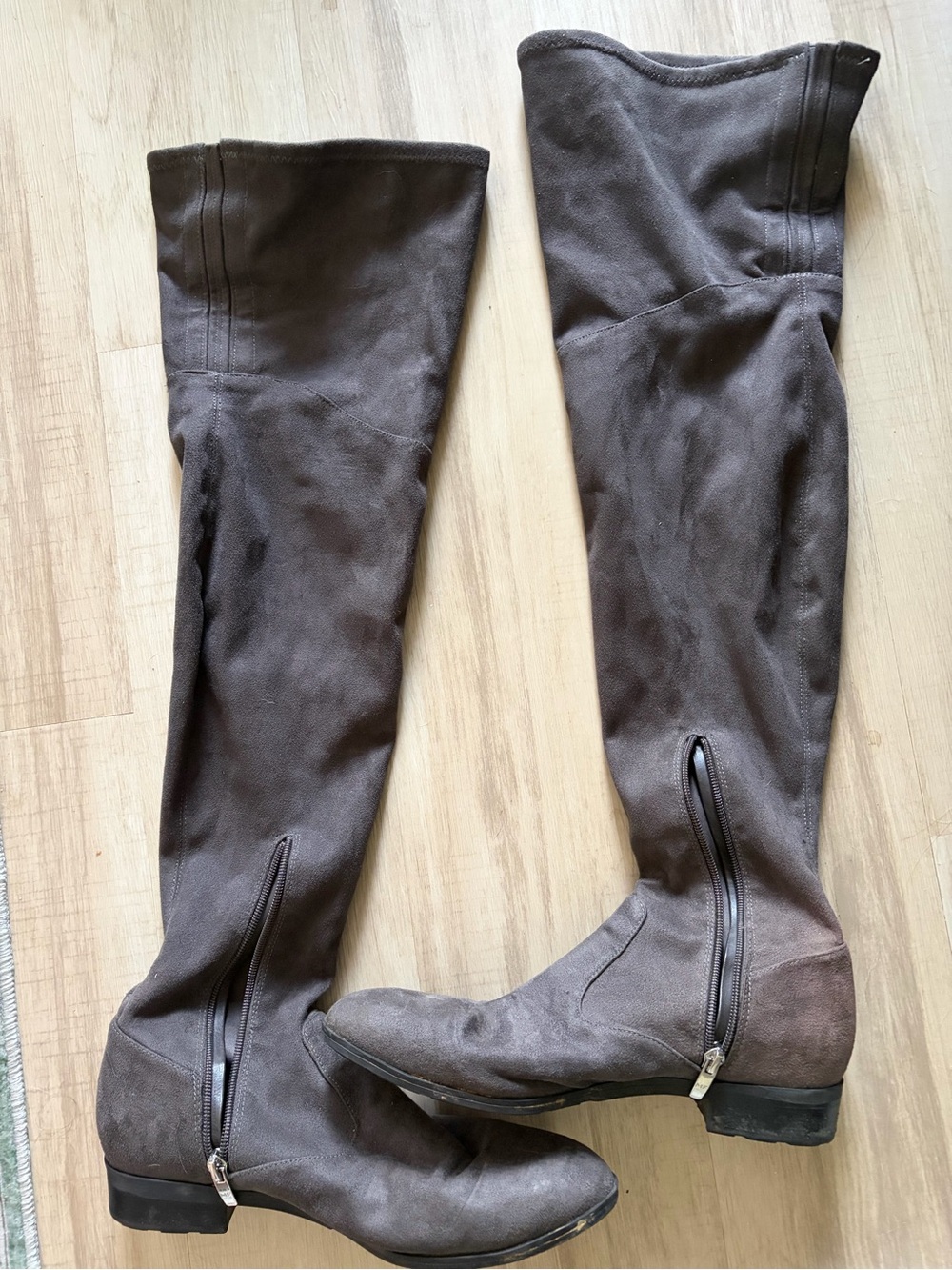 Marc Fisher Over-the-Knee Suede Boots in Dark Gray